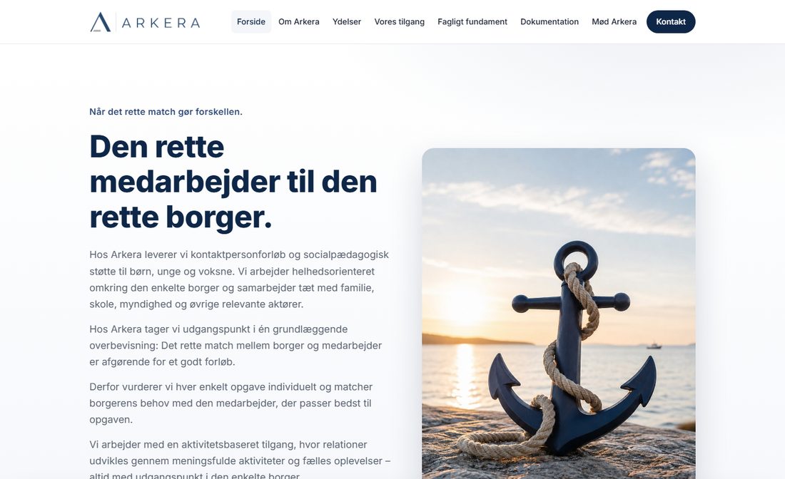 Forsiden på arkera.dk