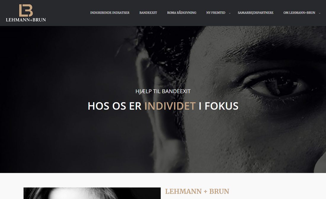 Forsiden på lehmannbrun.dk